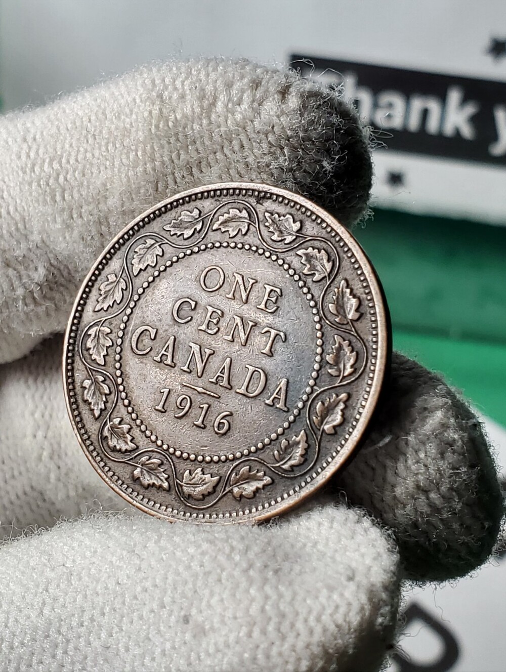 1916 Canadian George V Large Cent Bronze Coin